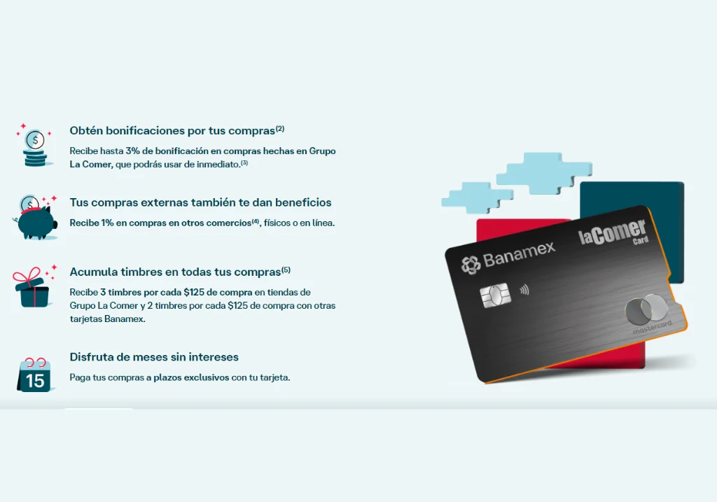 Beneficios de la tarjeta de crédito la comer card